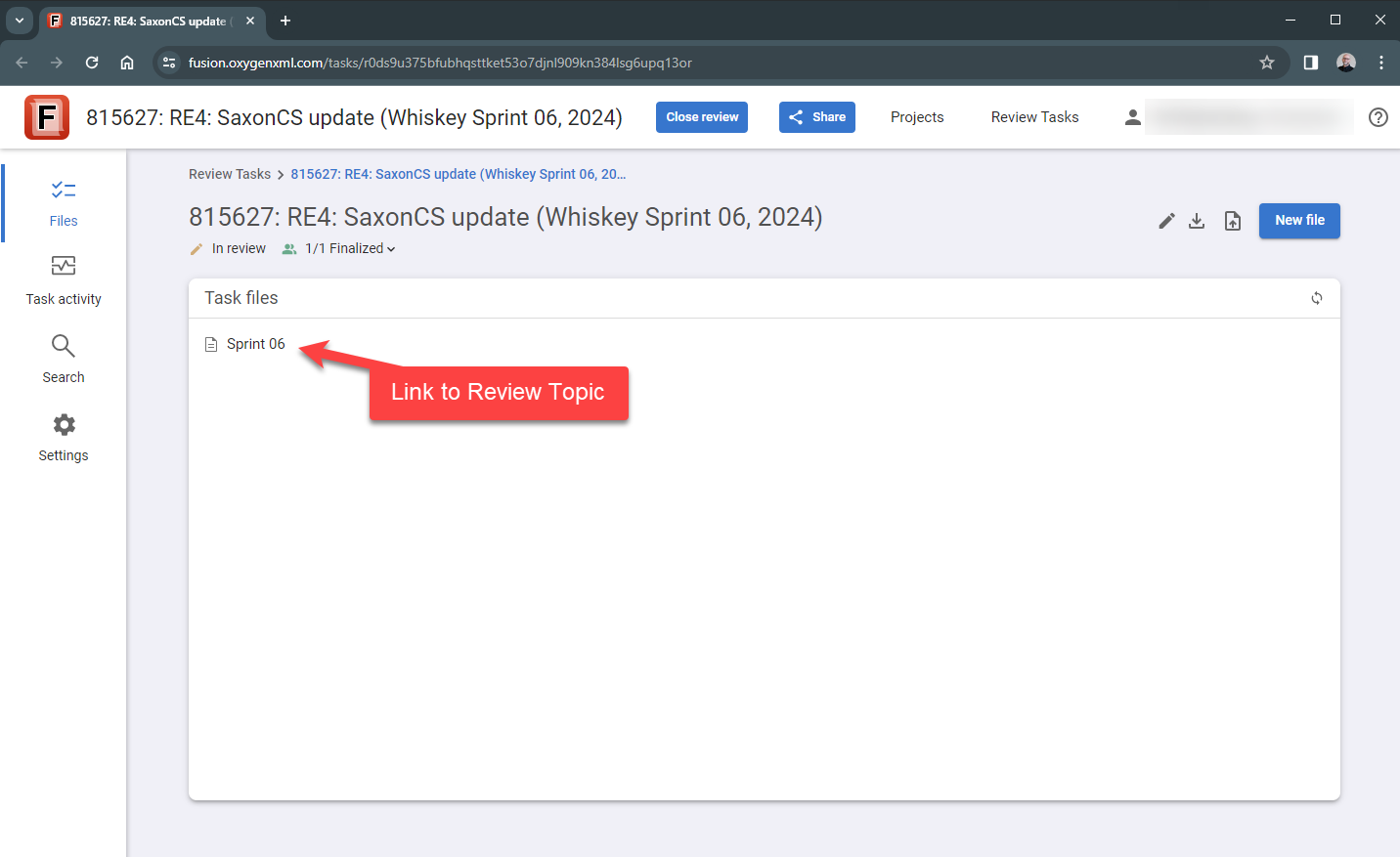 Click the Task file